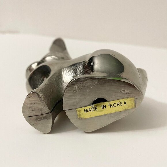 Vintage Metal Bunny Rabbit Figure 5 Inch Tall Made in Korea Figurine - Picture 8 of 13